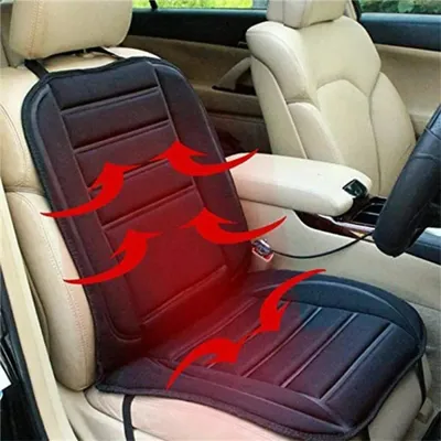 Produktbild von Autositz-Heizkissen – 50 x 48 cm, Autositzbezug mit Heizung, Sitzheizung， Schwarz