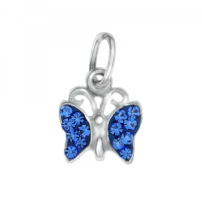 Immagine prodotto di Ciondolo 925/- argento sterling placcato argento 1,3 cm di cristallo