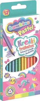 Produktbild von BAMBINO dreieckige Buntstifte 12 Farben PASTELL