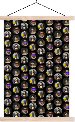 Produktbild von MuchoWow® Textilposter Alte Meister - Muster - Farben 60x90 cm mit holzfarbenen Rahmen - Textil