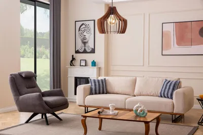 Produktbild von Luxus 2tlg Wohnzimmer Set Sofa 3-Sitzer mit sessel Design Sofagarnitur