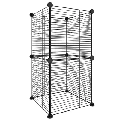 Immagine prodotto di Gabbia per Animali Domestici 8 Pannelli Nero 35x35 cm Acciaio