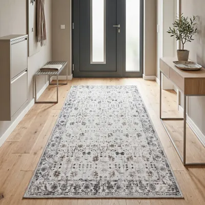 Obrázek produktu pro Homebyhome: Koberec s vintage vzhledem, krátký vlas, vhodný do chodby, kuchyně nebo ložnice, orientální design, snadná údržba. Velikost: 80x150 cm