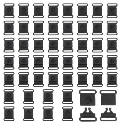 Sicherheits-Schnellverschluss-Gurtschnalle, 10 mm, 50 St., Schwarz