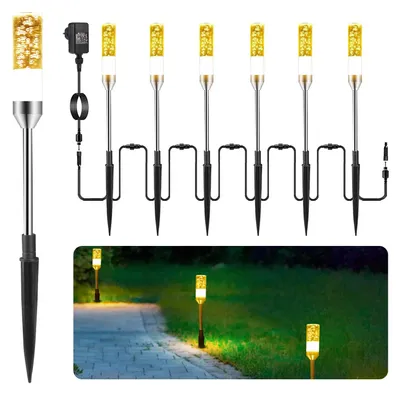 6er-Set LED-Gartenstrahler mit Erdspieß, IP65, warmweiß, 2700 K