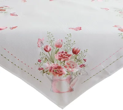Produktbild von Tischdecke LEA Blumenstrauß & Gießkanne Polyester 110 x 110 cm