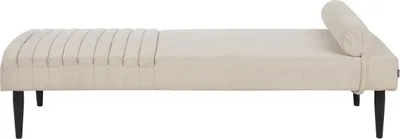 Obrázek produktu pro BELIANI Lenoška béžová čalouněná látka černé kovové nohy moderní minimalistický design