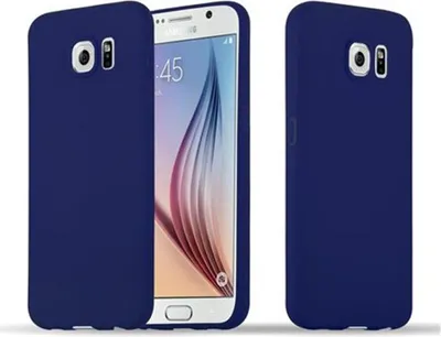 Produktbild von Cadorabo Hülle für Samsung Galaxy S6 Schutzhülle in Blau Handyhülle TPU Silikon Etui Case Cover