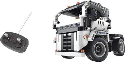 Produktbild von RC LKW 8018 Baustein Truck - mit Fernsteuerung / 2in1 Fahrzeuge / 379 Teile