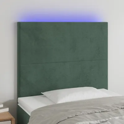 Produktbild von "2026 Promotion" LED Kopfteil - fürs Schlafzimmer - Dunkelgrün 90x5x118/128 cm Samt - Bettkopfteil CC5868