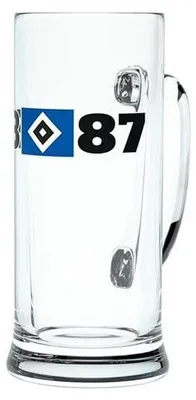 Bierglas mit Rautenmuster und 1887-Schriftzug, 0,5 l
