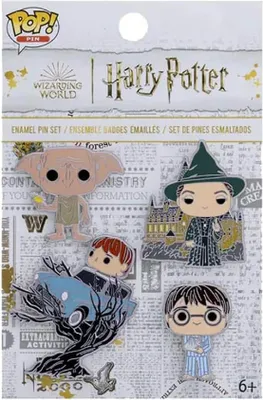 Imagen del producto de Funko Harry Potter: Juego de 4 pines coleccionables, edición aniversario, "La Cámara Secreta", 10 cm