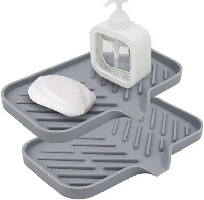 Produktbild von Spülbecken-Organizer mit Ablaufsystem, 2er-Set, Grau