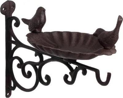 Produktbild von Famanu Vogelbad und Futterspender aus Gusseisen - Bronze
