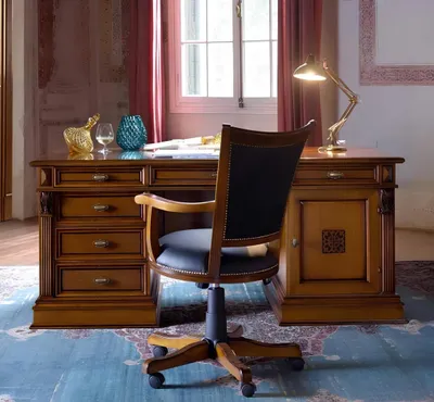 Produktbild von Luxus Washington Büro Set Italienische Möbel Büro 3tlg. Barock Rokoko Schrank