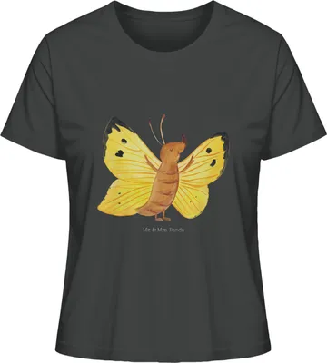 Produktbild von Mr. & Mrs. Panda Oberteil Damen Schmetterling Zitronenfalter Größe M - Anthrazit - Geschenk, T-Shirt, Lustige Sprüche, Shirt Mit Print, Fakt, Motivation, Kurzarm, Basic
