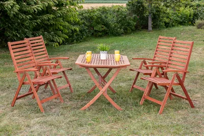 Produktbild von Merxx Gartenmöbelset "Bahia" 5tlg. - Eukalyptusholz - 50075-011