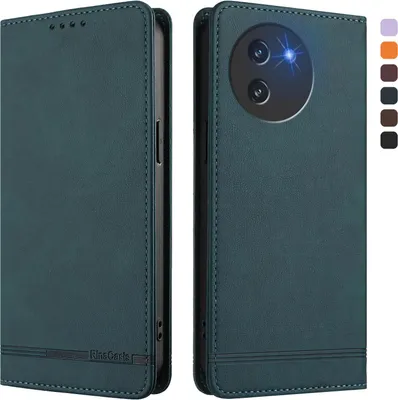 Image de Etui pour Doogee Note 59 / Note 59 Pro, étui rétro en cuirPolyuréthaneavec support et fentes pour cartes de crédit Vert