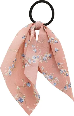 Produktbild von Chiffon-Haargummi mit Blumenband Romantisch Pfirsich