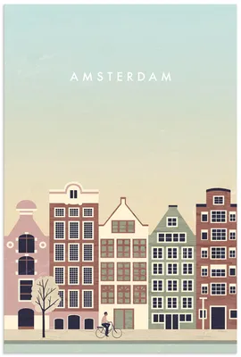 Produktbild von ARTland Wandbild Alu für Innen & Outdoor Amsterdam Größe: 80x120 cm
