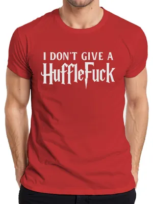 Zdjęcie produktu dla I don't give a Hufflefuck Lustig Halloween Harry Potter Fan Geschenk Herren T-Shirt, Rot, L