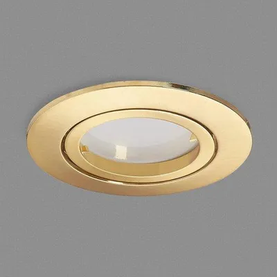 Productafbeelding van Dimbare LED Inbouwspot Rond Goud, Plat - 230V, 5W, Draaibaar, 68mm Inbouwdiameter, Neutraal Wit 4000K (Set van 6)