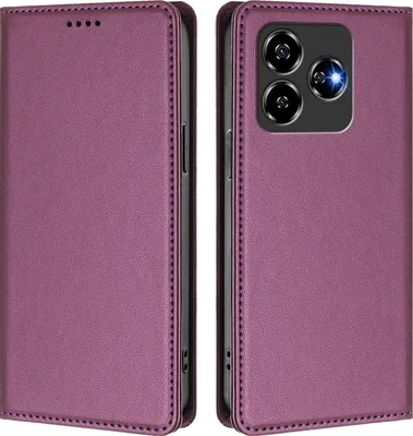 Produktbild von Handyhülle für ZTE Axon 60/Blade V60/nubia V60, Kunstleder Klapphülle Stoßfeste Magnetische Hülle mit Ständer Lila