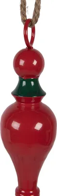Obrázok produktu pre Clayre & Eef Vianočný prívesok Ø 8x41 cm červeno-zelený kov