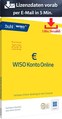 Produktbild von WISO Konto Online 365 (Version 2026) (1 PC - 1 Jahr) ESD Finanzen Steuer Recht 5 Min. Versand als Download per Mail