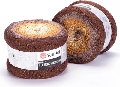 Produktbild von YarnArt Flowers Moonlight: Ombre-Garn, 1000m, Farbenfrohes Lurex-Glimmen, 260g