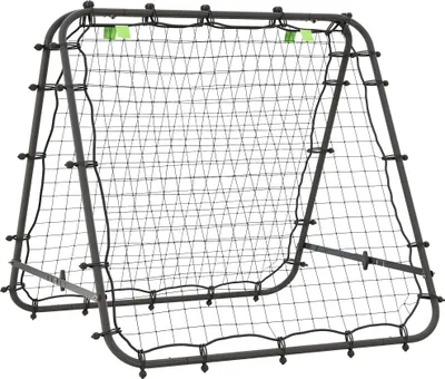 Produktbild von Fortuna Lai Fußball Rebounder Kickback Tor Rückprallwand Netz beidseitiger Rückprall Verstellbar in 5 Stufen für Fußball Training Stahl Schwarz 100 x 95 x 90 cm