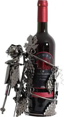 Image de BRUBAKER Porte-bouteilles de vin Vigneron en métal - Sculpture Cadeau
