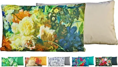 Produktbild von JACK Outdoor Lounge Kissen 30x50cm Motiv Dekokissen inkl. Füllung Wasserfest Sitzkissen Garten Stuhl, Farbe:Blumenzauber