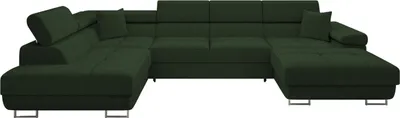 Produktbild von MIRJAN24 Wohnlandschaft Torezio Bis Cord, Stilvoll Eckcouch mit Bettkasten und Schlaffunktion, Einstellbare Kopfstützen, 346x203x70-90 cm (Farbe: Poso 14, Seite: Links)