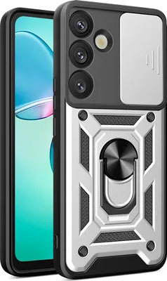 Produktbild von Hülle für Samsung Galaxy S25+ Magnetische Ring Ständer Halter Dia Kameraschutz TPU Bumper Silikon Schutzhülle Silber