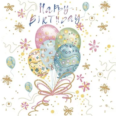 Produktbild von Servietten Luftballons Happy Birthday GEBURTSTAG 33x33 20St
