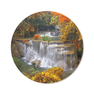 Produktbild von MuchoWow® Mauspad Mousepad Bäume - Wasserfall - Herbst 30x30 cm - Mousepads - Maus Mat - Pad - Mausunterlage - Tischunterlage - Schreibtischmatten