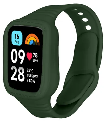 Produktbild von kwmobile Sportarmband kompatibel mit Xiaomi Redmi Watch 3 Active / Redmi Watch 3 Lite - Armband TPU Silikon für Fitnesstracker - mit Schutz Bumper
