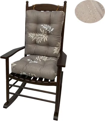 Image de (43×53 cm, Coffee Leaf) Imperméable Coussin de chaise Set de 2 coussins de dossier Coussin de chaise à bascule avec bandes Coussin de chaise pour jardin extérieur terrasse