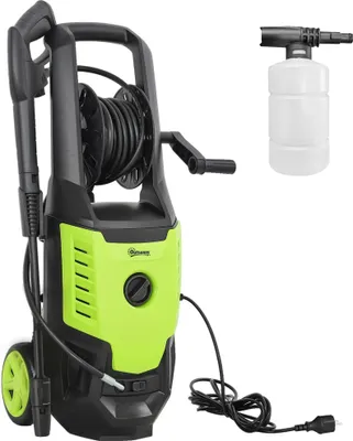 Obrázek produktu pro Vysokotlaký čistič – Elektrický vysokotlaký čistič – 2200 W – Automatické zastavení – Nastavitelný úhel – Příslušenství v balení – 32 × 32 × 80 cm