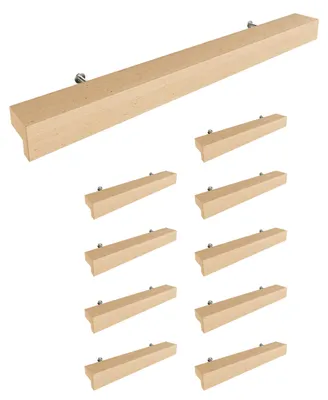 Produktbild von Sossai Holz Möbelgriffe aus Buche | GAH01 | Lochabstand 160mm, Länge 220mm, 10 Stück