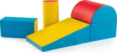 Immagine prodotto di COSTWAY 5 TLG. Blocchi da costruzione in schiuma, blocchi da costruzione giganti per giocare e arrampicarsi, blocchi da costruzione in schiuma morbida, grandi blocchi da costruzione multicolore, blocchi da costruzione per bambini e neonati (blu + rosso)
