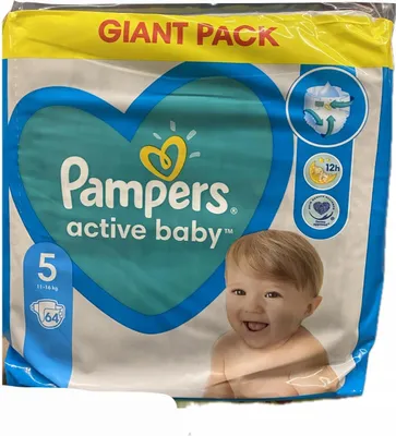 Zdjęcie produktu dla Pampers Active Baby Rozmiar 5, 64 pieluszki, 11-16 kg