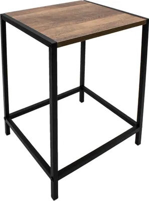 Produktbild von 2.05 Metall Beistelltisch mit Holz Platte - ca. 37,5x32,5x28 cm - Deko Tisch in schwarz / natur