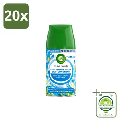 Image de 20 diffuseurs rechargeables Air Wick Freshmatic, parfum "Pure Frühlingstau" (Rosée printanière pure), 250 ml - Lot de 20 pièces