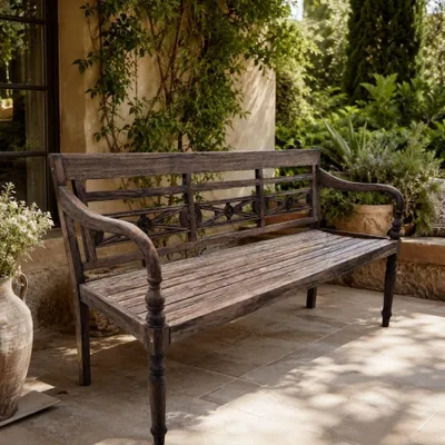 Produktbild von Massive Teakholz Sitzbank CHRISTOS 150cm brown Outdoor Gartenbank