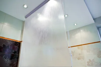 Image de Store de douche semi-cassette 100x240 cm Modèle milky drops extra étroit