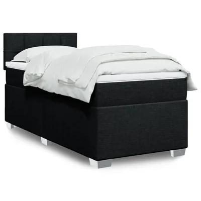 Produktbild von Möbel Boxspringbett mit Matratze Schwarz 80x200 cm Stoff - Polsterbett 3285717