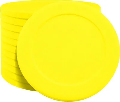 Zdjęcie produktu dla Puste plastikowe monety do pokera CombiCraft Ø40mm, fluorescencyjne żółte - 100 sztuk