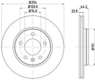 Produktbild von 2x HELLA 8DD 355 128-031 Bremsscheibe Hinterachse